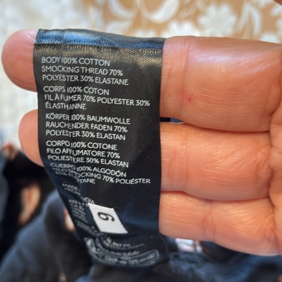 NWT Anthropologie Smocked Tube Top Black Motif Sz Medium Strapless Boho Festival - Picture 8 of 9